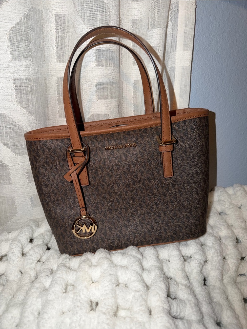 NWT Michael Kors Jet Set Travel XS Carryall Tote - Classic Brown